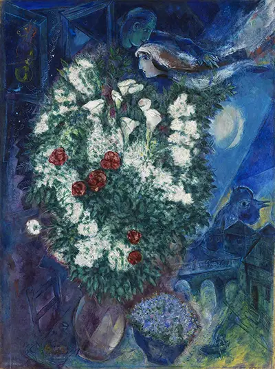 Bouquet with Flying Lovers Marc Chagall
